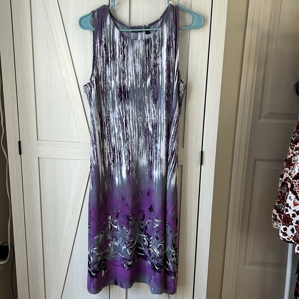 Effortless Style by Citiknits Purple/Grey Tank Sundress Sz M - Picture 2 of 12
